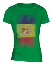 Andorra Faded Flag Ladies T-Shirt