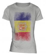 Andorra Faded Flag Ladies T-Shirt