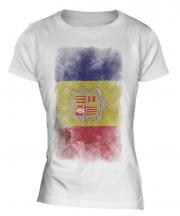 Andorra Faded Flag Ladies T-Shirt