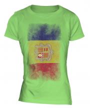 Andorra Faded Flag Ladies T-Shirt