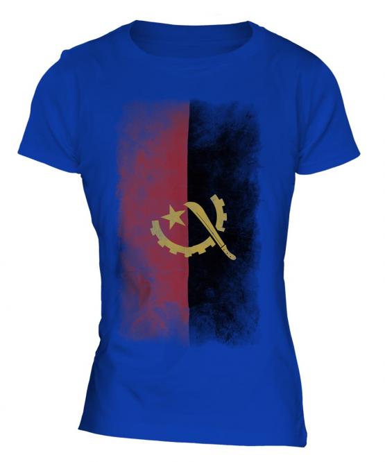 Angola Faded Flag Ladies T-Shirt