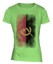 Angola Faded Flag Ladies T-Shirt