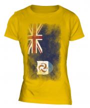 Anguilla Faded Flag Ladies T-Shirt