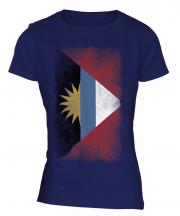 Antigua And Barbuda Faded Flag Ladies T-Shirt