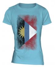 Antigua And Barbuda Faded Flag Ladies T-Shirt