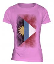 Antigua And Barbuda Faded Flag Ladies T-Shirt
