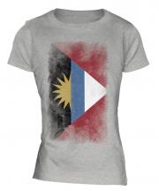 Antigua And Barbuda Faded Flag Ladies T-Shirt