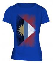 Antigua And Barbuda Faded Flag Ladies T-Shirt