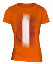 Austria Faded Flag Ladies T-Shirt