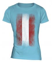 Austria Faded Flag Ladies T-Shirt