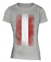 Austria Faded Flag Ladies T-Shirt
