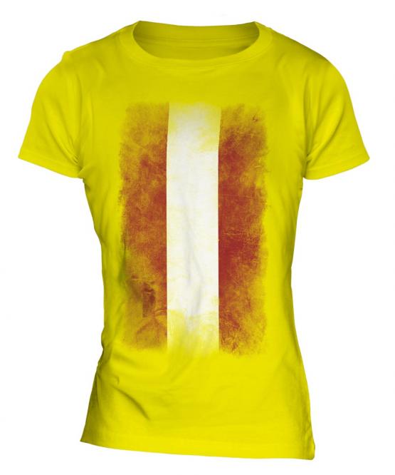 Austria Faded Flag Ladies T-Shirt