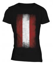 Austria Faded Flag Ladies T-Shirt