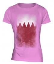 Bahrain Faded Flag Ladies T-Shirt