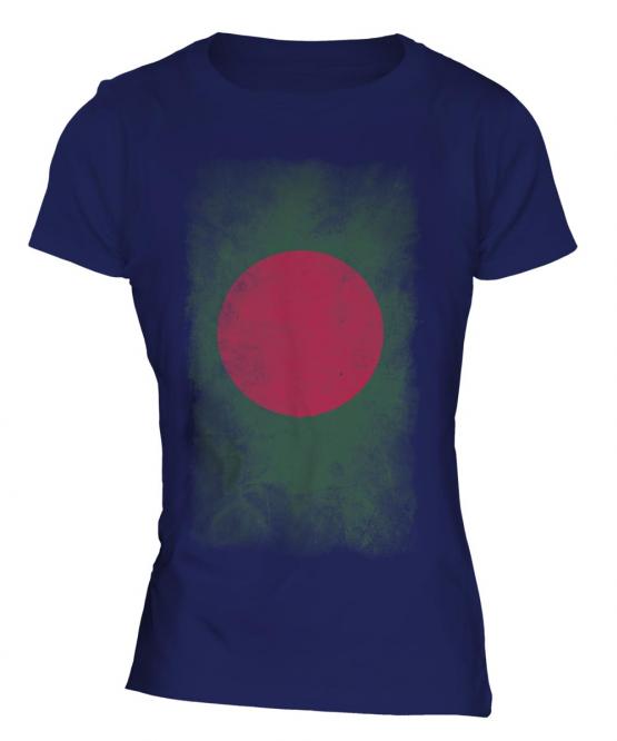 Bangladesh Faded Flag Ladies T-Shirt