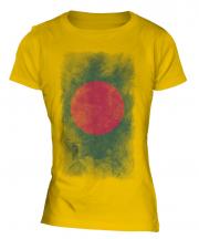 Bangladesh Faded Flag Ladies T-Shirt