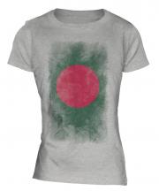 Bangladesh Faded Flag Ladies T-Shirt