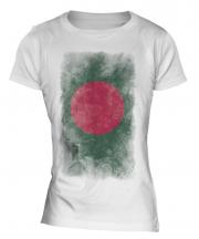 Bangladesh Faded Flag Ladies T-Shirt