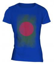 Bangladesh Faded Flag Ladies T-Shirt