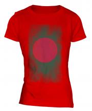 Bangladesh Faded Flag Ladies T-Shirt