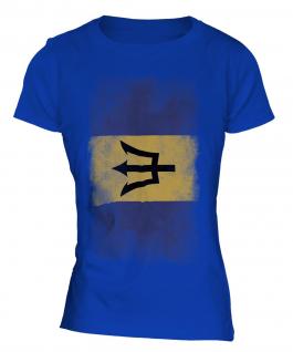 Barbados Faded Flag Ladies T-Shirt
