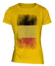 Belgium Faded Flag Ladies T-Shirt