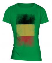 Belgium Faded Flag Ladies T-Shirt