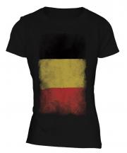Belgium Faded Flag Ladies T-Shirt