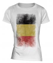 Belgium Faded Flag Ladies T-Shirt