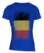 Belgium Faded Flag Ladies T-Shirt
