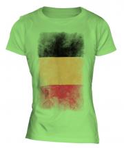 Belgium Faded Flag Ladies T-Shirt