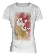 Bhutan Faded Flag Ladies T-Shirt