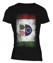 Bosnia And Herzegovina Federation Faded Flag Ladies T-Shirt