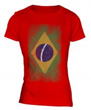 Brazil Faded Flag Ladies T-Shirt