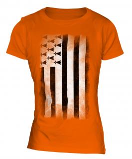 Brittany Faded Flag Ladies T-Shirt
