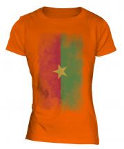 Burkina Faso Faded Flag Ladies T-Shirt