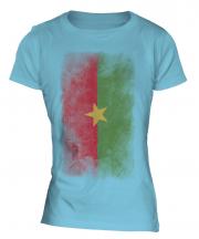 Burkina Faso Faded Flag Ladies T-Shirt