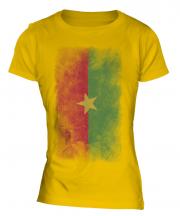 Burkina Faso Faded Flag Ladies T-Shirt