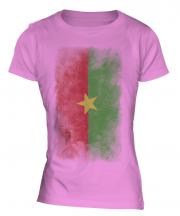 Burkina Faso Faded Flag Ladies T-Shirt