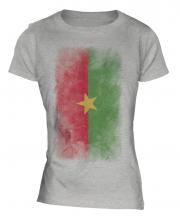 Burkina Faso Faded Flag Ladies T-Shirt