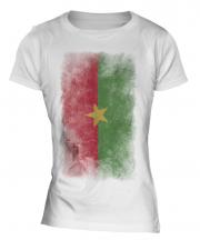 Burkina Faso Faded Flag Ladies T-Shirt