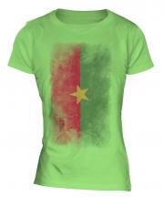 Burkina Faso Faded Flag Ladies T-Shirt