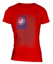 Burma Faded Flag Ladies T-Shirt