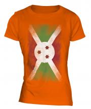 Burundi Faded Flag Ladies T-Shirt