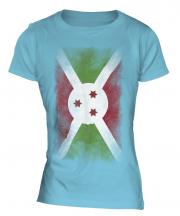 Burundi Faded Flag Ladies T-Shirt