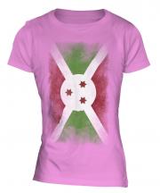 Burundi Faded Flag Ladies T-Shirt