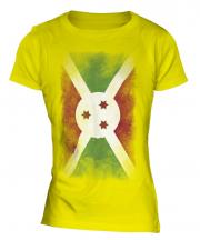 Burundi Faded Flag Ladies T-Shirt