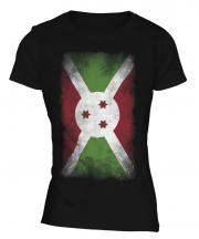 Burundi Faded Flag Ladies T-Shirt