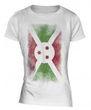 Burundi Faded Flag Ladies T-Shirt