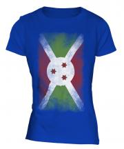 Burundi Faded Flag Ladies T-Shirt
